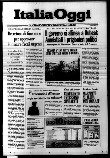 Italia oggi : quotidiano di economia finanza e politica